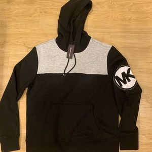 Michael Kors Men’s Large MK Logo Colorblock Pullover Hoodie NWT Black L - XL